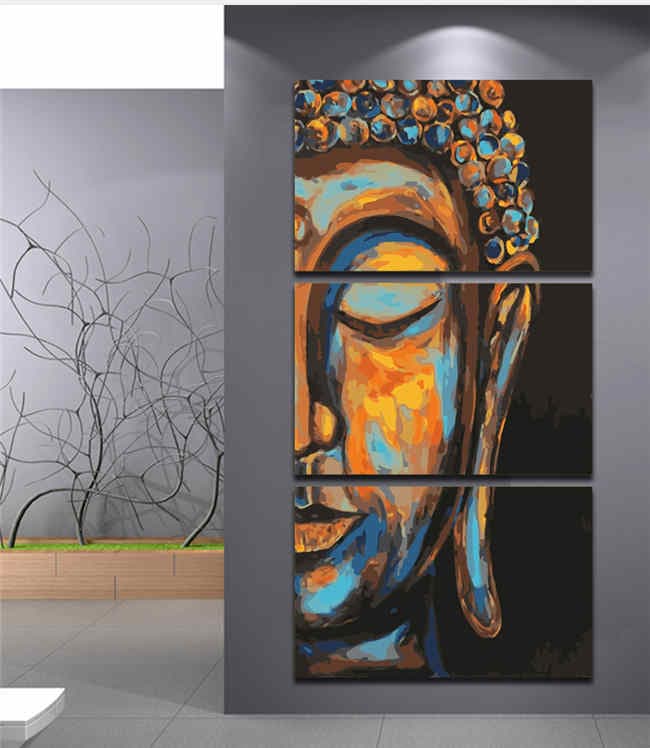 Painting by Numbers Sleeping Buddha Tradition- 3-Panel (Triptych)