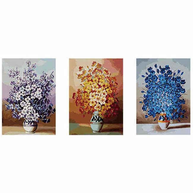 Paint By Numbers For Adults Flower Bouquet Triptych