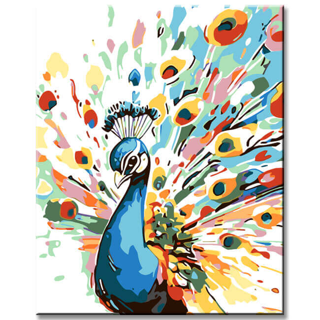 Painting by Numbers Peacock Abstract