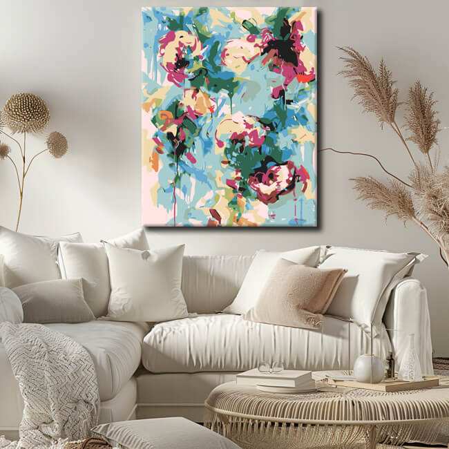 Painting by numbers jade flowers