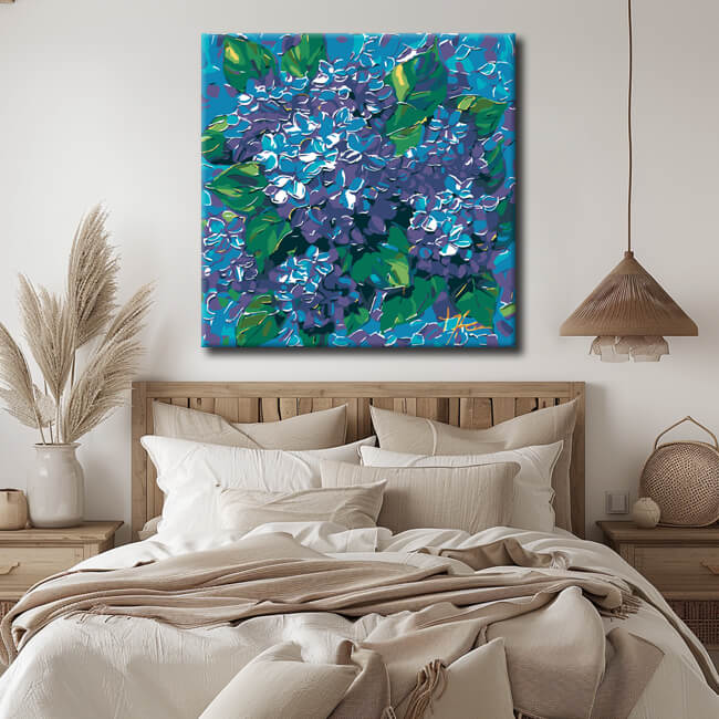 Painting by Numbers Blue Hydrangea Flowers