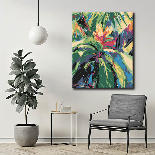 Painting by Numbers Abstract Tropical Garden