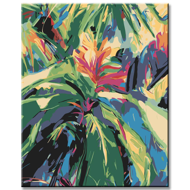 Painting by Numbers Abstract Tropical Garden