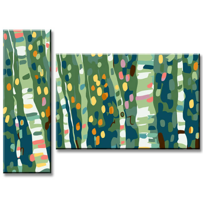 Painting by numbers Birch forest 2 parts