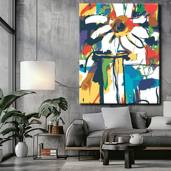 Painting by numbers kitchen window sill VI
