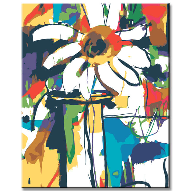 Painting by numbers kitchen window sill VI