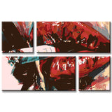Paint by numbers painting mouth with cigarette 4 parts