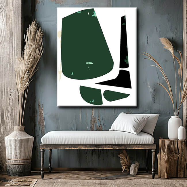 Painting by numbers minimalism art in green