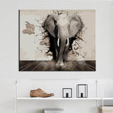 Painting by Numbers Photo Art Elephant Out of The Wall