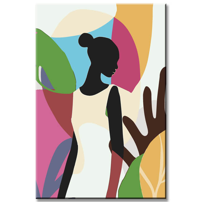 Painting by Numbers Art Minimalism Black Woman