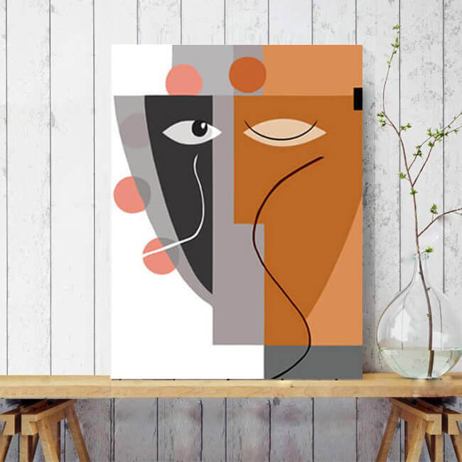 Painting by Numbers Art Minimalism Simple Shapes Face II