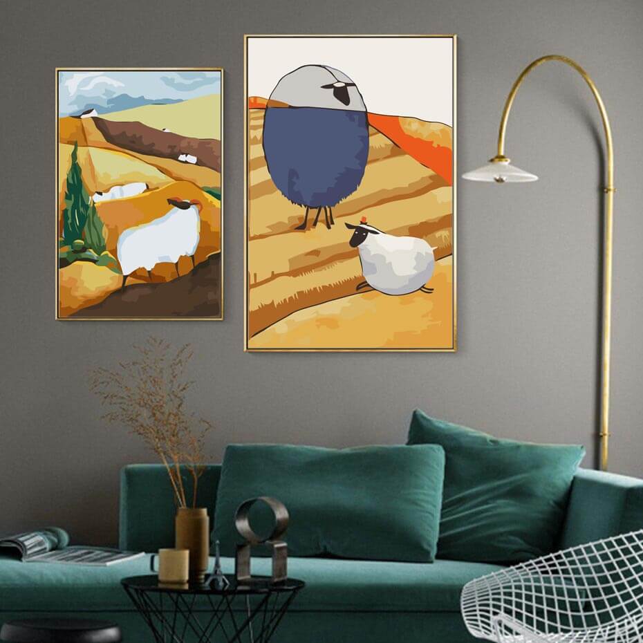 Painting By Numbers Art Landscape Sheep Figure