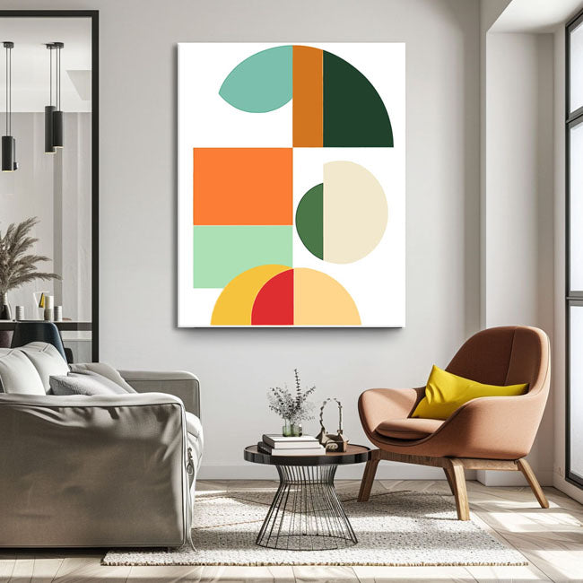 Paint by Numbers Art Abstract Painting Geometry Quarter Circles