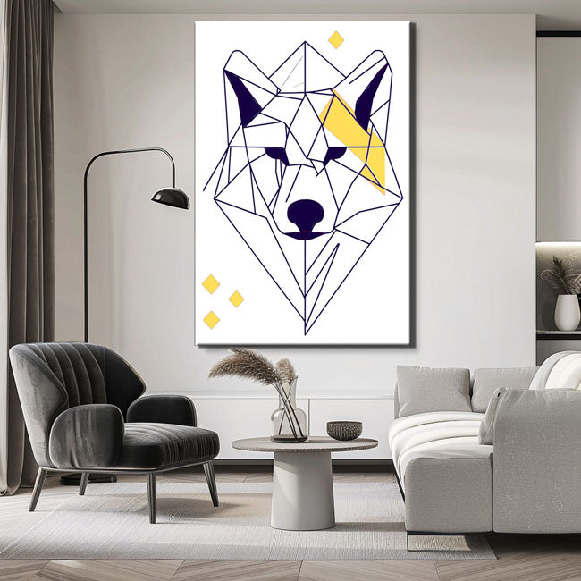 Paint by Numbers Art Line Drawing Geometry Polygon Wolf