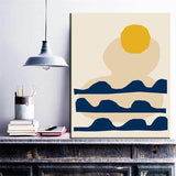 Painting By Numbers Art Minimalism Sun And Waves