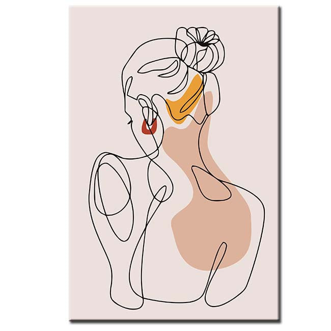 Painting by Numbers Art Minimalism Line Drawing Woman with Bun