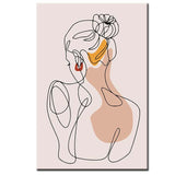 Painting by Numbers Art Minimalism Line Drawing Woman with Bun