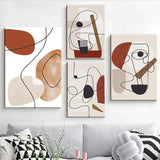 Painting by numbers art minimalism man with hat and stick