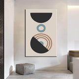 Painting By Numbers Art Minimalism Black Ball With Two Colorful Hemispheres