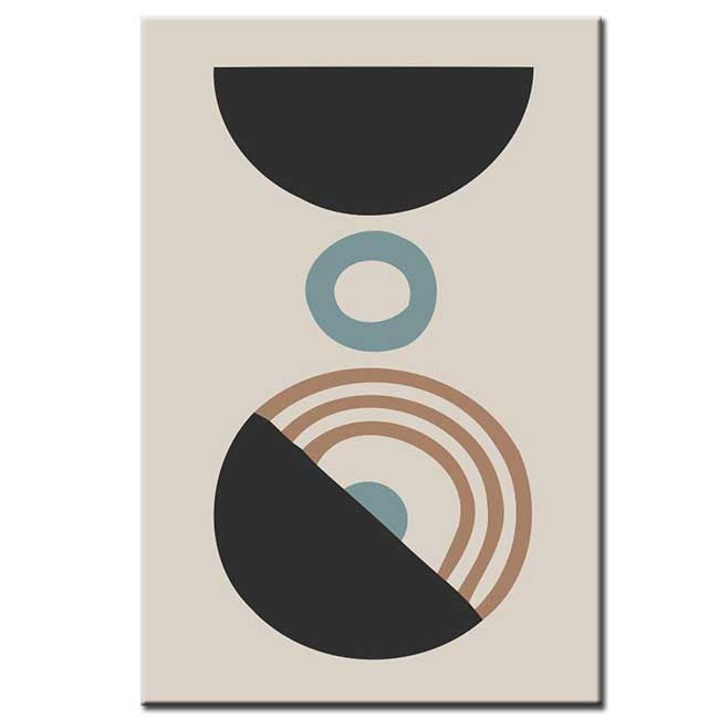 Painting By Numbers Art Minimalism Black Ball With Two Colorful Hemispheres