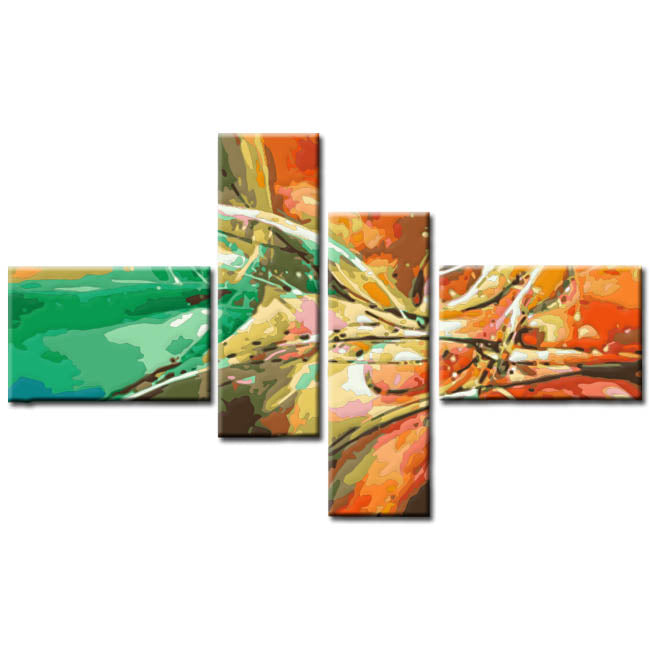 Painting By Numbers Art Abstract Art Colorful Fields 4 Pieces