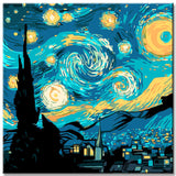 Painting by Numbers Art Abstract Art Blue and Yellow Light Balls in Two Parts