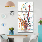 Painting by Numbers Art Abstract Rainbow Colored Splashes 3 Panel