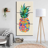 Painting By Numbers Art Abstract Pineapple With Colorful Dots 3-Panel
