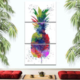 Painting By Numbers Art Abstract Colorful Pineapple 3-Panel