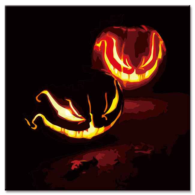 Painting by Numbers Creepy Pumpkin Faces Shipping from DE