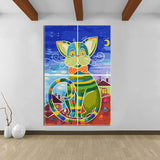 Painting by Numbers Art Illustration Colorful Big Cat 4 Panel