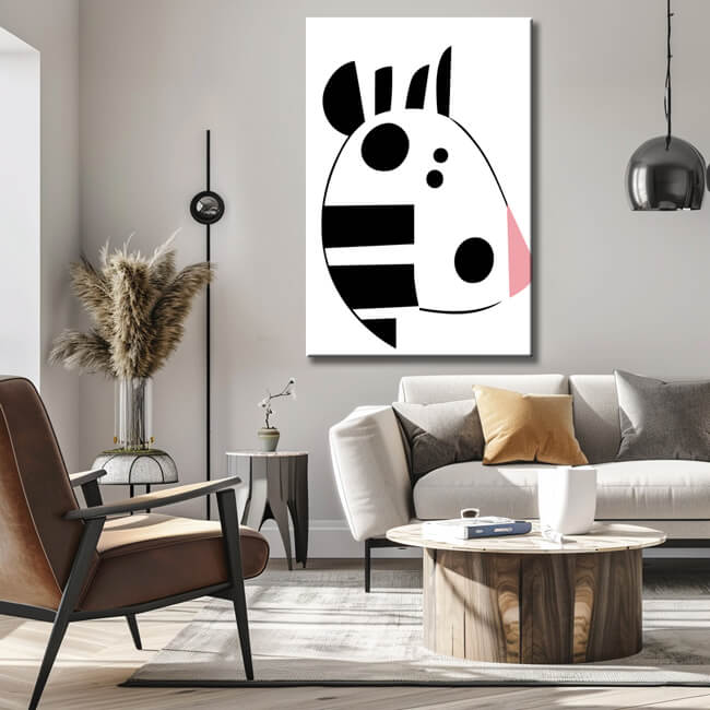 Paint by Numbers Cartoon Zebra Face