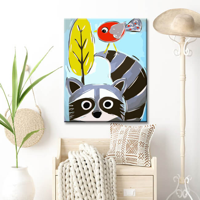 Painting By Numbers Cat And Bird