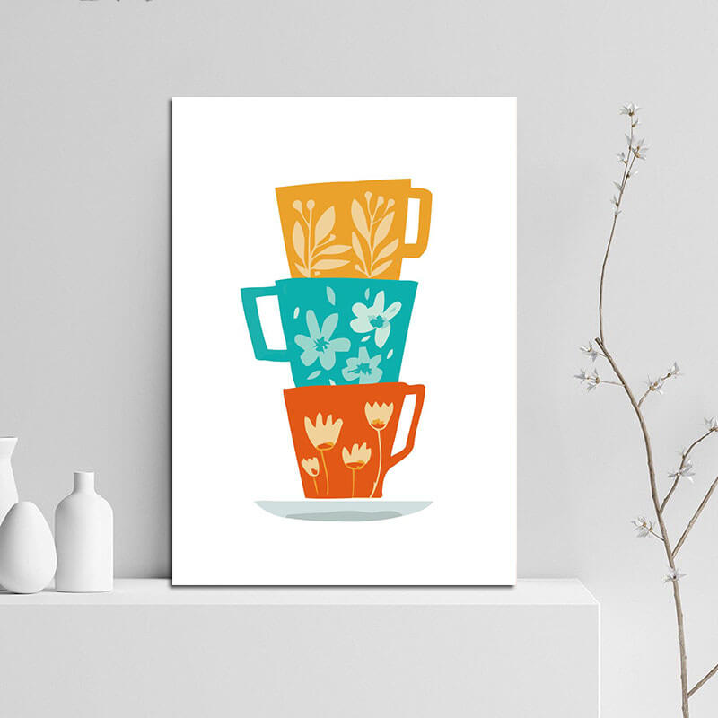 Painting by Numbers Art Minimalism Colored Cups