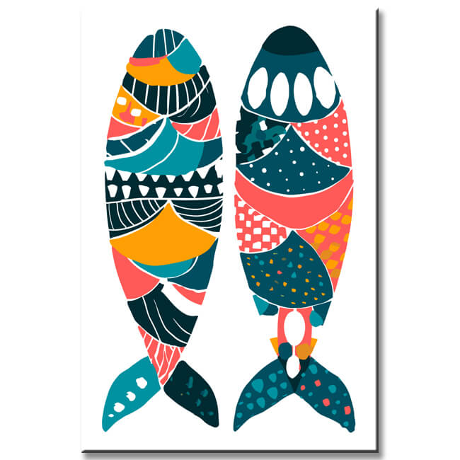 Painting by Numbers Art 2 Colorful Fish Head to Tail
