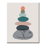 Paint By Numbers Art Stacked Stones On Cat