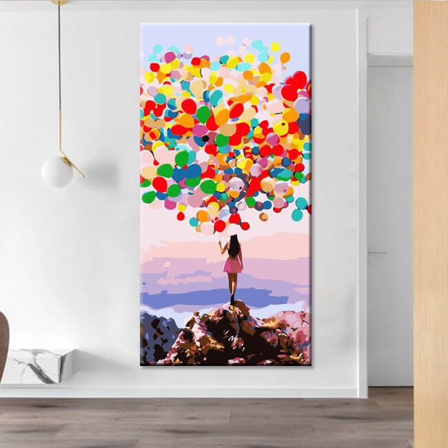 Painting by Numbers Art Lots of Colorful Balloons