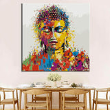 Painting By Numbers Art Lifestyle Golden Buddha With Paint Splashes
