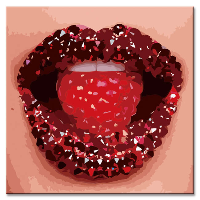Painting by numbers lips mouth made of berries shipping from DE
