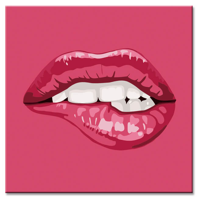 Painting by numbers Biting lip on pink background Shipping from DE