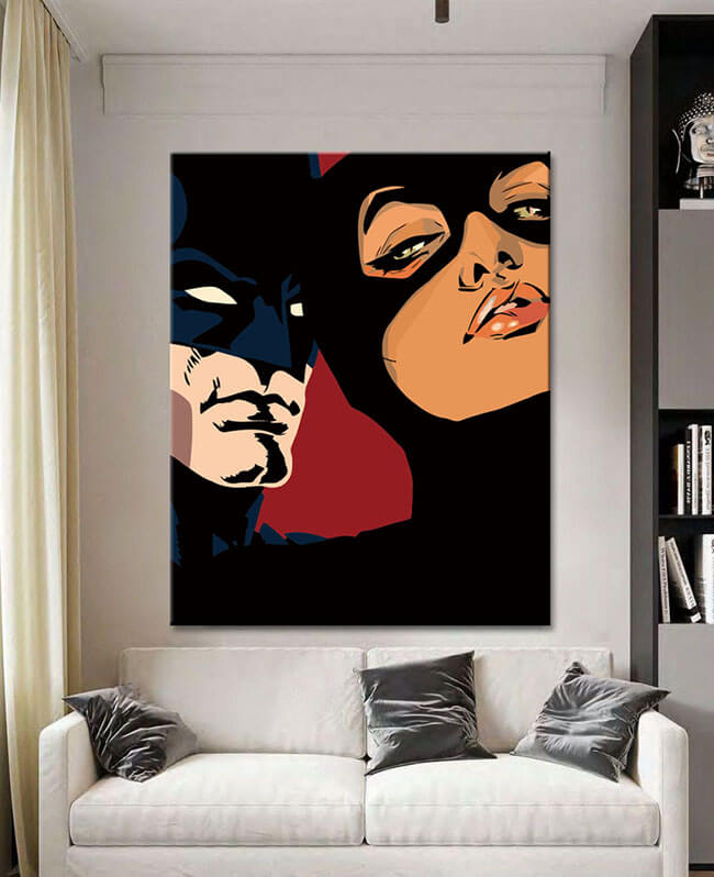 Paint By Numbers Catwoman And Batman Illustration