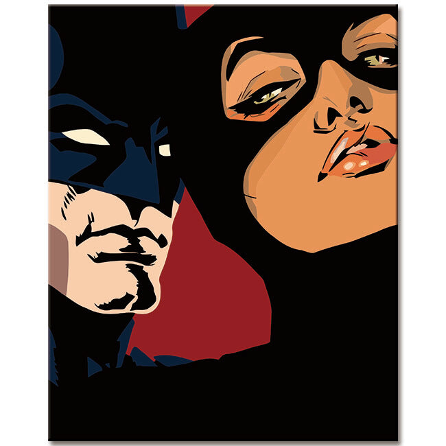 Paint By Numbers Catwoman And Batman Illustration