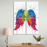 Painting By Numbers Rainbow Angel Wings 4 Pieces -