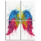 Painting By Numbers Rainbow Angel Wings 4 Pieces -