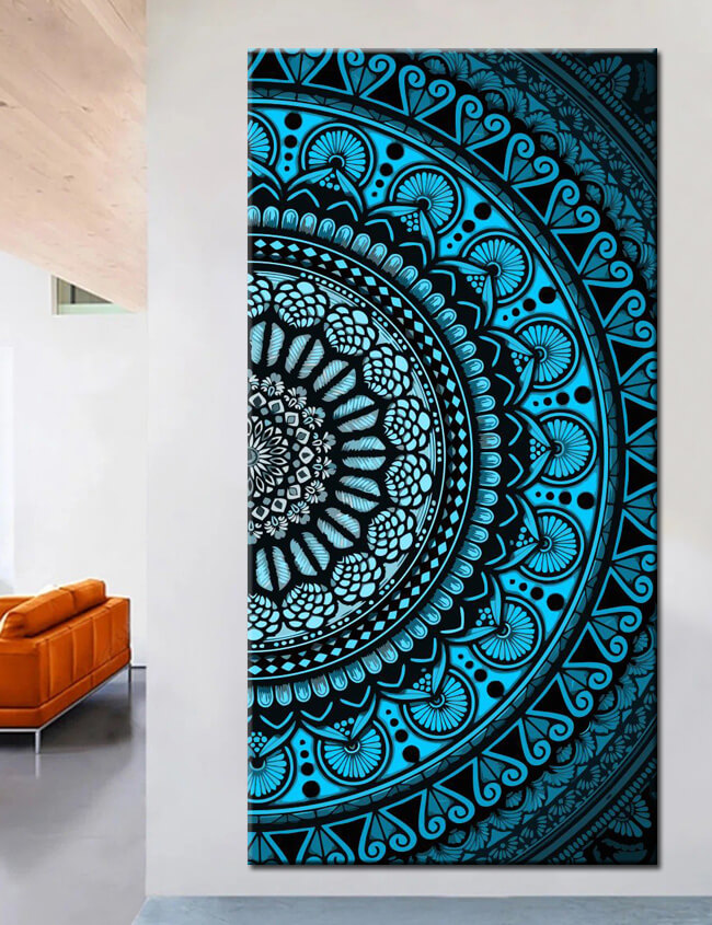 Paint By Numbers Blue Mandala Art