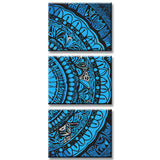 Paint By Numbers Blue Mandala Art 3-Panel