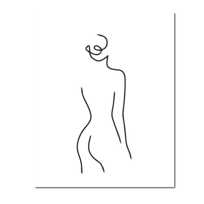 Painting by Numbers Art Minimalism Drawing Silhouette Woman I