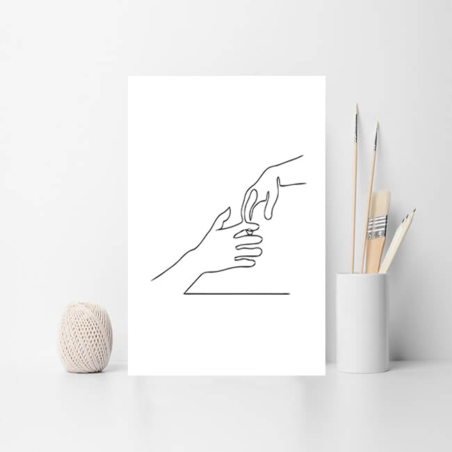 Painting by Numbers Art Minimalism Drawing Hands I