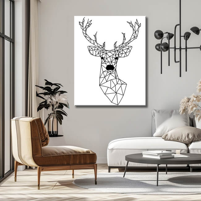 Paint by Numbers Art Line Drawing Geometry Polygon Deer