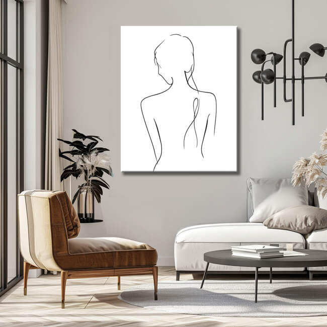 Painting by Numbers Line Drawing Art Silhouette Female Body